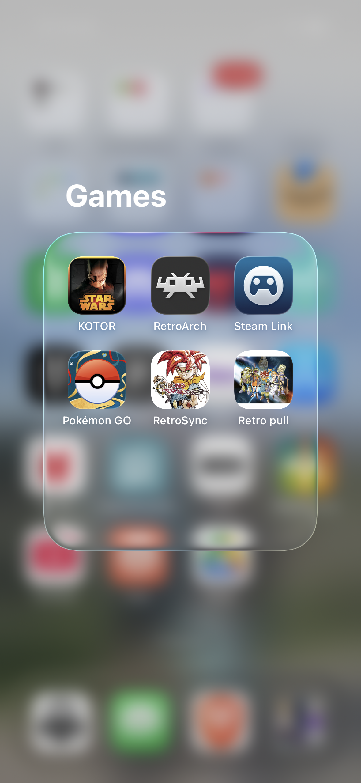 iPhone home screen showing pull and push sync shortcuts